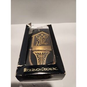 Bob Siemon God Bless Our Home Door Knocker Brass Plated Pewter Vintage 1996 New